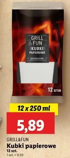 Lidl Kubki papierowe 250 ml Grill And Fun oferta