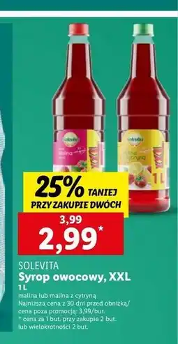 Lidl Syrop malina z cytryną Solevita oferta