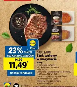 Lidl Stek wołowy w marynacie z kolorowym pieprzem Grill And Fun oferta