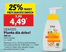 Lidl Pianka do mycia rąk brzoskwinia i wanilia Cien Kids oferta