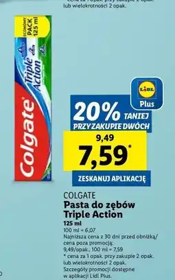 Lidl Pasta do zębów Colgate Triple Action oferta