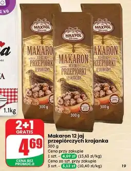 Dino Makaron od kurki przepiórki 12 jajeczny krajanka Max-Pol oferta