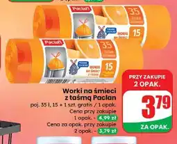 Dino Worki na śmieci z taśmą 35 l pomarańczowe Paclan oferta