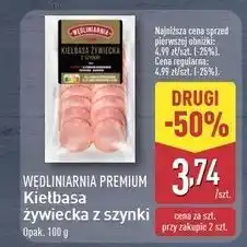 ALDI Kiełbasa żywiecka z szynki Wędliniarnia Premium oferta