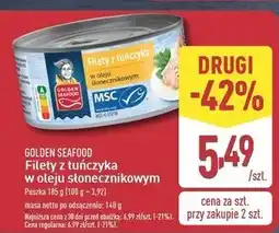 ALDI Filety z tuńczyka w oleju słonecznikowym Golden Seafood oferta