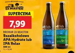 Lidl Browar Za Miastem Bezalkoholowe APA Hydrate lub IPA Relax oferta