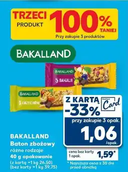 Kaufland Baton zbożowy, różne rodzaje Bakalland oferta