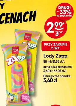 Żabka Lody Zapp oferta