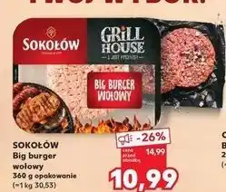 Kaufland Big burger wołowy Sokołów Grill House oferta