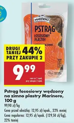 Biedronka Pstrąg łososiowy wędzony na zimno plastry Marinero oferta
