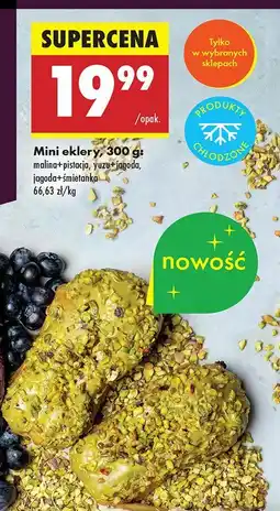 Biedronka Mini eklery malina + pistacja, yuzu + jagoda, popcorn + śmietanka Biedronka oferta