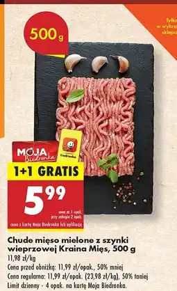 Biedronka Mięso mielone z szynki wieprzowej Kraina Mięs oferta