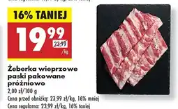 Biedronka Żeberka wieprzowe paski pekowane próżniowo Kraina Mięs oferta