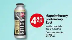 Żabka Napój mleczny proteinowy Zott wanilia/czekolada oferta