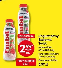 Żabka Jogurt pitny Bakoma Twist różne rodzaje oferta