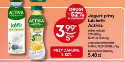 Żabka Jogurt pitny lub kefir Activia oferta