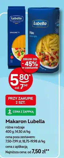 Żabka Makaron Lubella różne rodzaje oferta