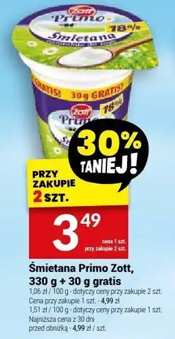 Twój Market Śmietana Primo Zott oferta