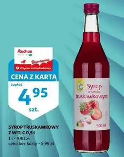 Auchan Syrop o smaku truskawkowym Podniesiony Kciuk oferta