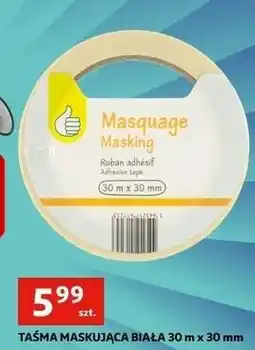 Auchan Taśma maskująca biała 30 m x mm Podniesiony Kciuk oferta