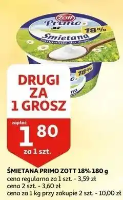 Auchan Śmietana 18% Zott Primo oferta