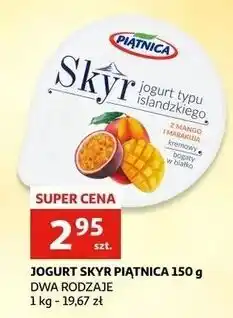 Auchan Jogurt typu islandzkiego z mango i marakują Piątnica Skyr oferta