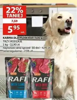 Auchan Karma dla psa z żołądkami wołowymi borówką i żurawiną Rafi oferta