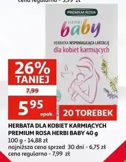 Auchan Herbata wspomagajaca laktację dla kobiet karmiących Premium Rosa Herbi Baby oferta