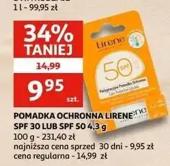 Auchan Pomadka ochronna spf50 Lirene oferta