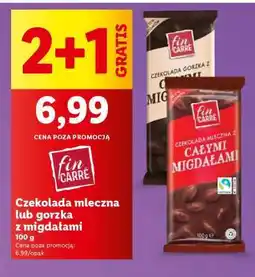 Lidl Czekolada mleczna lub gorzka z migdałami oferta