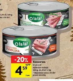 Intermarche Konserwa O la la!, wybrane rodzaje oferta