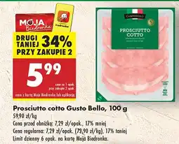 Biedronka Szynka prosciutto cotto Gusto Bello oferta