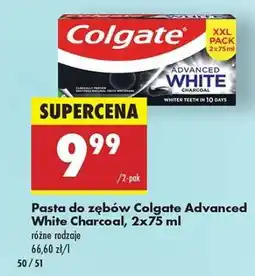 Biedronka Pasta do zębów Colgate Advanced White Charcoal 2x75 ml oferta