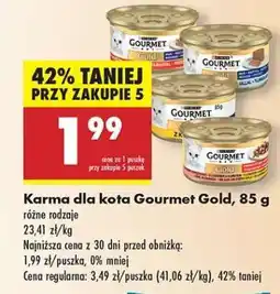 Biedronka Karma dla kota Gourmet Gold, 85 g oferta