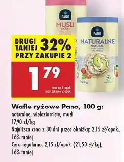 Biedronka Wafle ryżowe Pano, 100 g oferta