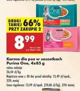 Biedronka Karma dla psa w saszetkach Purina One, 4x85 g oferta