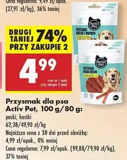 Biedronka Przysmak dla psa Activ Pet, 100 g/80 g oferta
