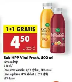 Biedronka Sok HPP Vital Fresh, 500 ml oferta