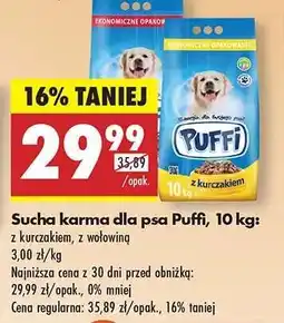 Biedronka Sucha karma dla psa Puffi, 10 kg oferta