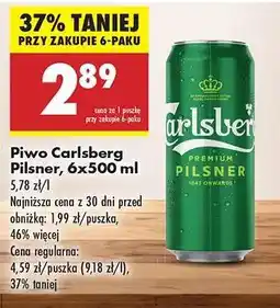 Biedronka Piwo Carlsberg Pilsner 6x500 ml oferta