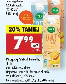 Biedronka Napój Vital Fresh, 1 l oferta