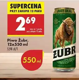 Biedronka Piwo Żubr 12x550 ml oferta