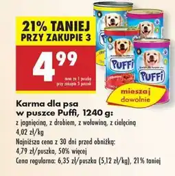 Biedronka Karma dla psa w puszce Puffi, 1240 g oferta