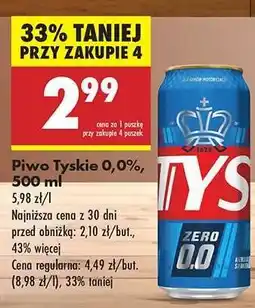 Biedronka Piwo Tyskie 0,0%, 500 ml oferta