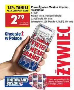 Biedronka Piwo Żywiec Męskie Granie, 4x500 ml oferta