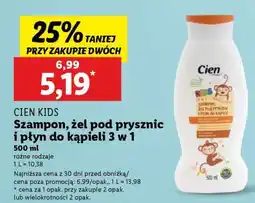 Lidl Cien Kids Szampon, żel pod prysznic i płyn do kąpieli 3 w 1 oferta