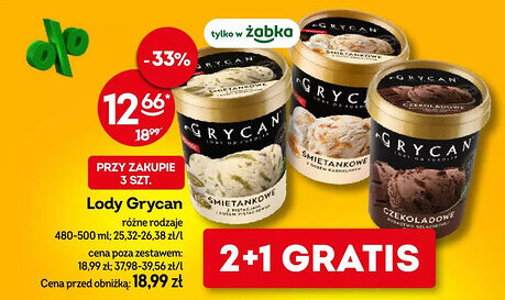 Żabka Lody Grycan oferta