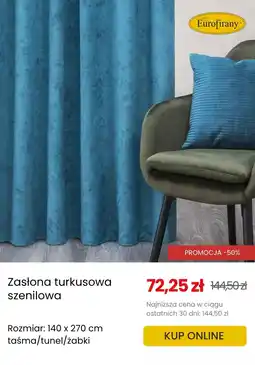 Eurofirany Zasłona turkusowa szenilowa Eurofirany oferta