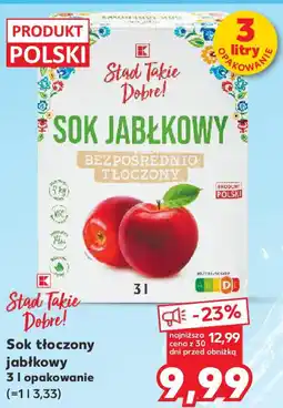 Kaufland Sok tłoczony jabłkowy oferta