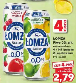 Kaufland Łomża piwo 0% alk. oferta
